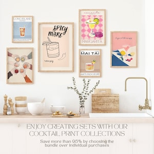 MEGA BUNDLE di oltre 100 stampe artistiche di cocktail, stampe di decorazioni da parete per cucina, decorazioni per la cucina alla moda, poster stampabili per cocktail, stampe da cucina retrò. immagine 6