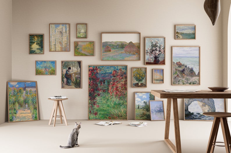 Set von 200 Digitale Drucke von Claude Monet, Vintage Ölgemälde, Monet Leinwanddruck, impressionistische Kunst, MEGA Bundle, antike Gemälde Bild 8