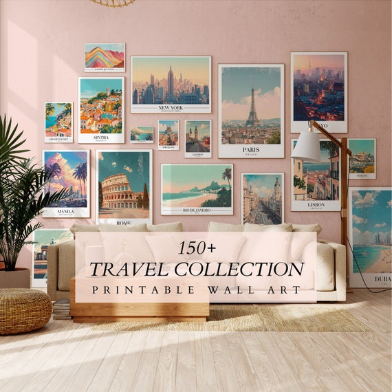 97 Decor Set 16 Poster Vintage Da Viaggio, Stampe Artistiche Retrò Con Cartoline E Destinazioni Iconiche, Decorazione Da Parete Per Casa - 2