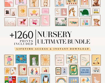 1100+ Nursery Prints Bundle, Baby Animal Posters (Digital Download)