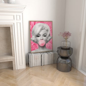 Marilyn Monroe Bubble Gum ,Fashion Print Logo INSTANT DOWNLOAD, Pop Art Print, Wall Art, Printable Art, Digital Download, Fashion Print zdjęcie 4