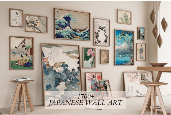 Japanese Art Prints, Eclectic Gallery Wall Set (digital Download