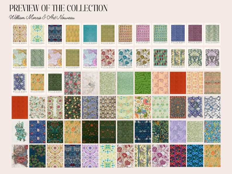 2000+ William Morris Printable Wall Art Bundle, Vintage Neutral Gallery ...