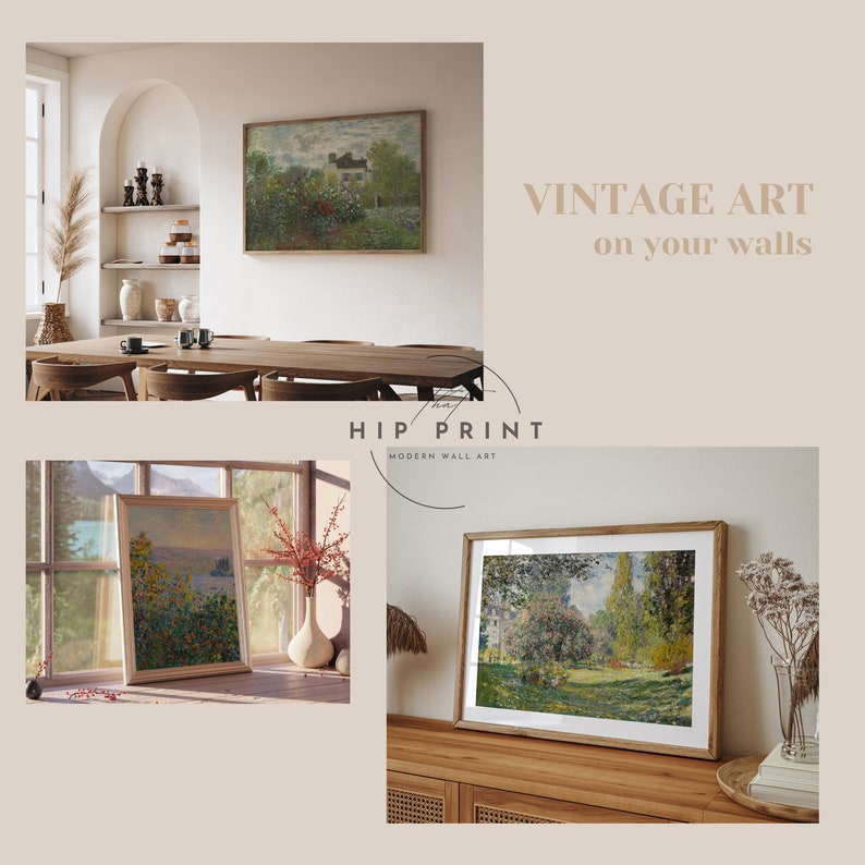 Conjunto de más de 200 impresiones digitales de Claude Monet, pinturas al óleo vintage, impresiones en lienzo de Monet, arte impresionista, MEGA paquete, pinturas antiguas imagen 5