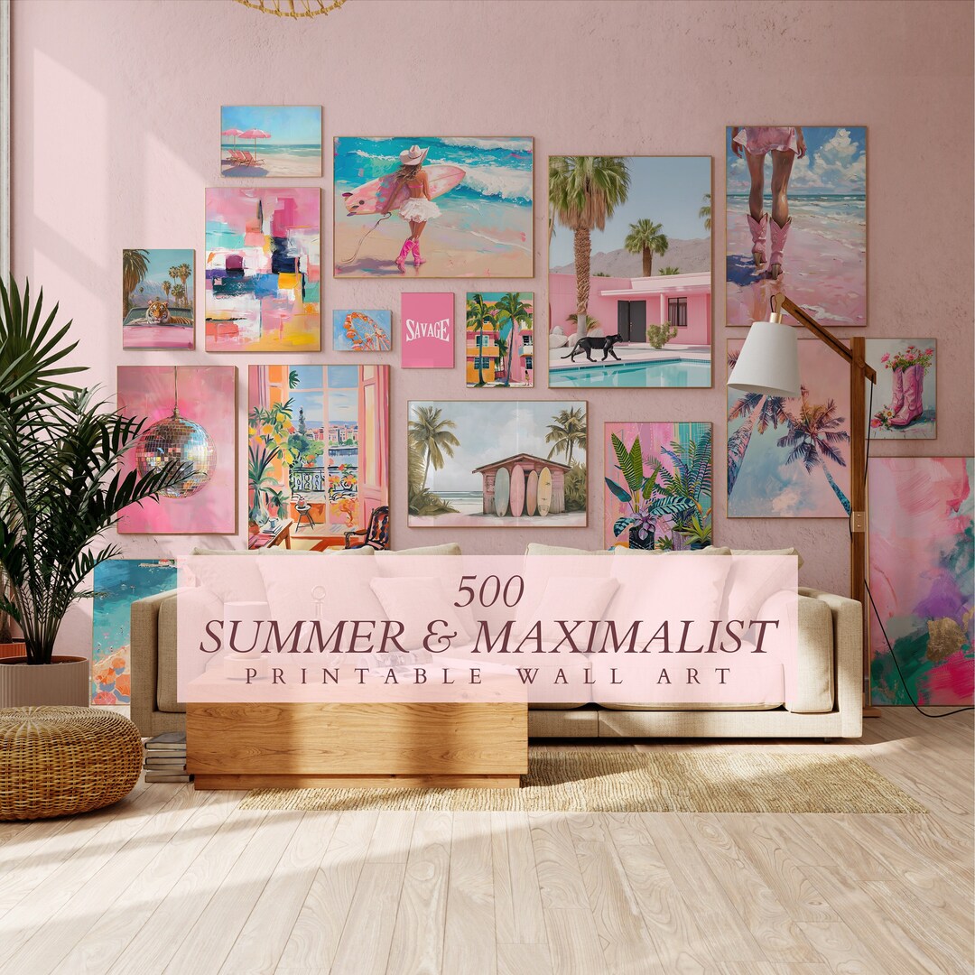 500 Eclectic Prints, Eclectic Wall Art, Maximalist Wall Art, Summer ...