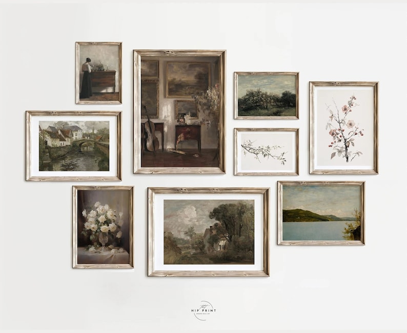 Set of 40 English Countryside Prints,Landscape Printable Gallery Wall Art, English Manor House,Vintage Oil Painting,Countryside Gallery Wall image 4