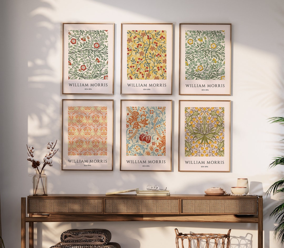 William Morris Art Nouveau Print Set, Botanical Exhibition (digital ...