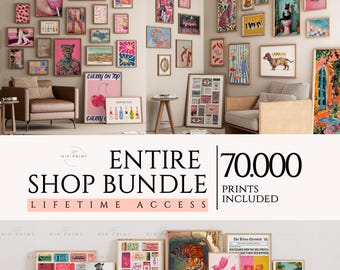 ENTIRE STORE SALE,Wall art bundle,Vintage gallery set,Eclectic and Maximalist prints,Vintage wall decorations,Trendy posters,Lifetime Access