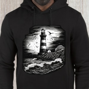 LightHouse Skjorta/Sweatshirt - Svart och Vit - Be The Light - Lighthouse kollektionen