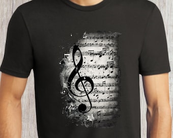 Noeud de musique, conception de clé vintage, clé artistique avec nœuds de musique anciens, design noir et blanc, conception de clé de sol