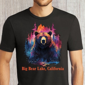 Big Bear Lake-Kollektion, großes Bärenhemd, anpassbare Bärenhemden, Tierhemden, Geschenke für Tierliebhaber