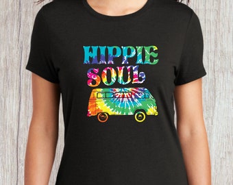 Hippieziel, hippieliefhebber, hippie in hart en nieren, hippie tie die van, hippieshirt, cadeau voor hippievriend