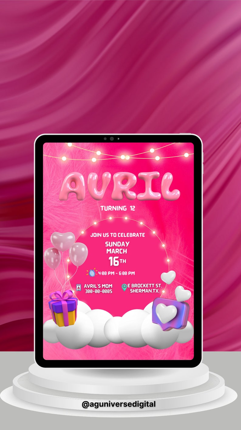 Girls Birthday Invitation Digital Etsy