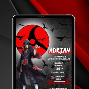 Ninja anime  digital invitation