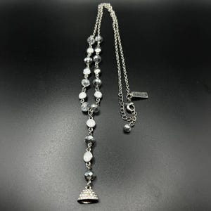 Vintage Silver-Toned Beads & Rhinestones Signed The Limited Necklace