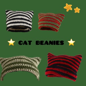 Crochet cat beanie