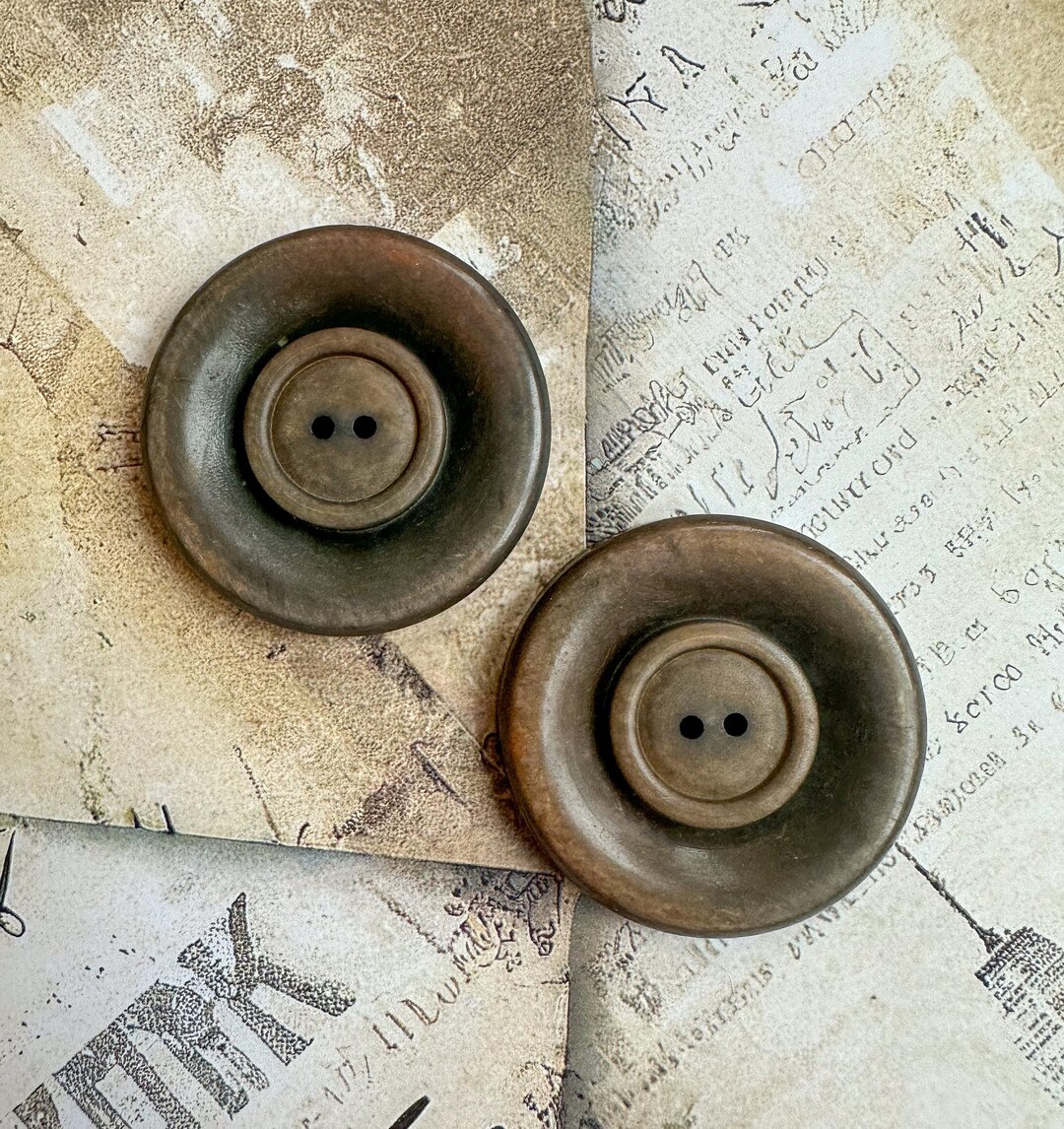 Pair of Extralarge Vintage Buttons Big Antique Buttons Etsy