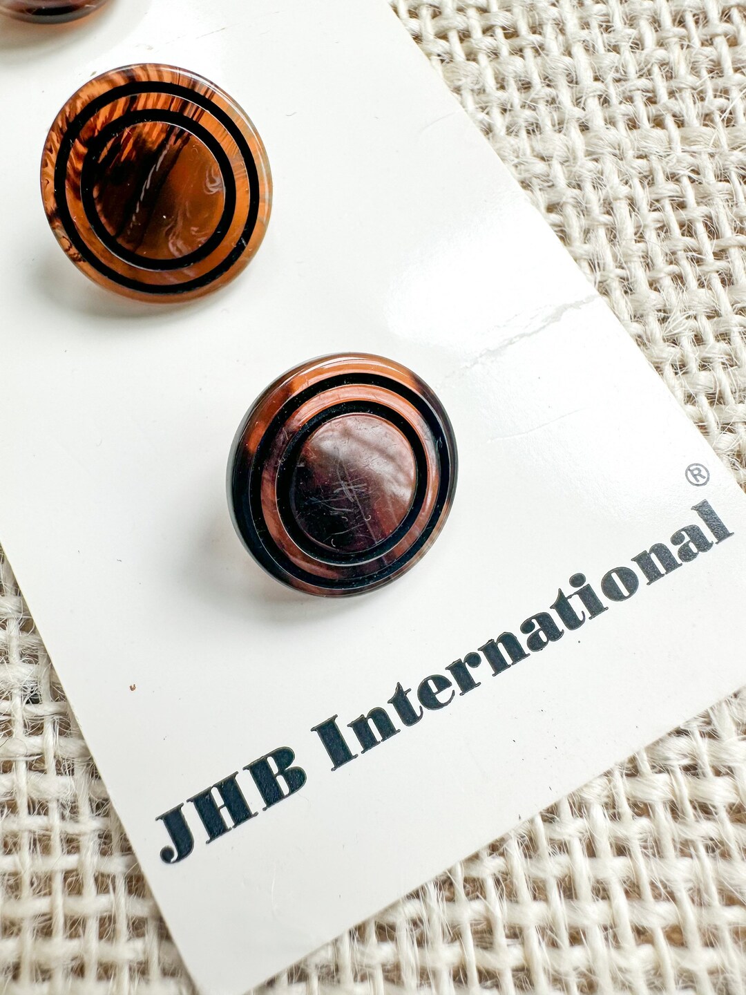 3 Vintage JHB International Brown Shank Buttons on Card JHB Etsy