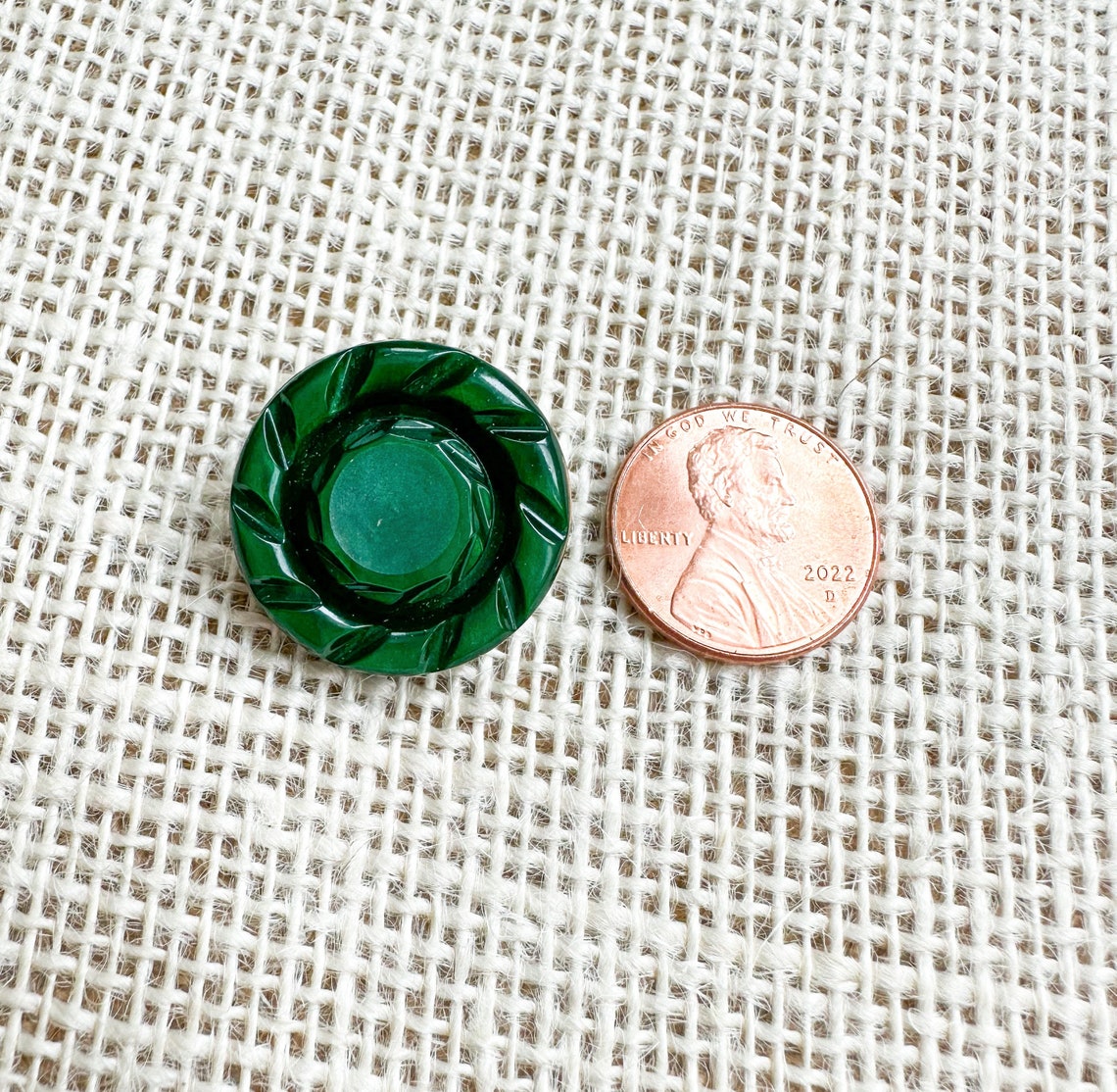 Vintage Casein Marbled Green Shank Buttons, 4 Emerald Green Coat
