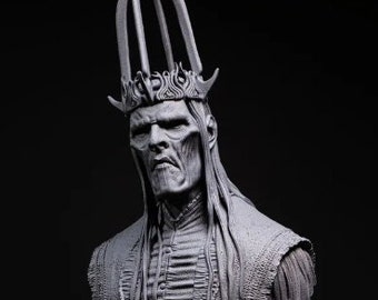 Busto del rey brujo de Angmar - El Señor de los Anillos - Archivo LOTR STL 3D