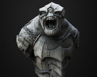 Busto de troll de batalla - El Señor de los Anillos - Archivo LOTR STL 3D