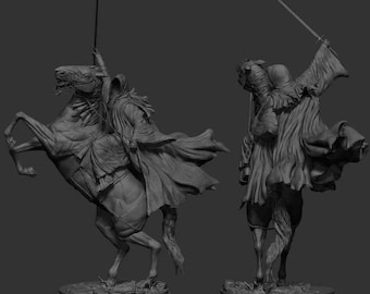 The Nazgûl & Horse - The Lord Of The Rings - LOTR STL 3D File