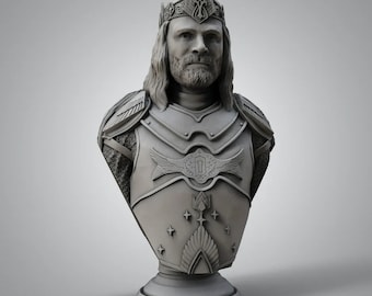 Busto de Aragorn II Elessar - El Señor de los Anillos - Archivo LOTR STL 3D
