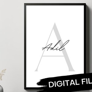 First Name Personalized Poster First Letter | Digital Download