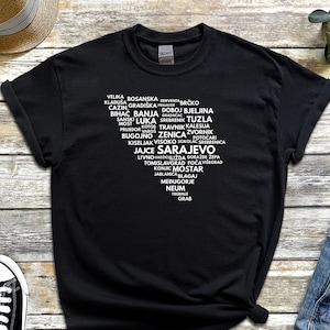 T-Shirt Bosnien Städte Landkarte Bosna