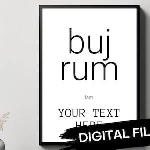 Bujrum Personalized Poster with Last Name Bosnia Bosnian Wall Art | Digital Download