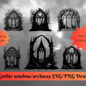 Goth Window svg,Haunted, Eerie, Medieval, goth svg, goth window, goth archway svg, goth architecture, goth furniture, Goth architecture