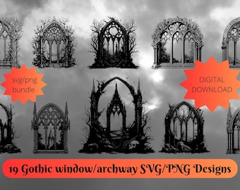 Goth Window svg,Haunted, Eerie, Medieval, goth svg, goth window, goth archway svg, goth architecture, goth furniture, Goth architecture