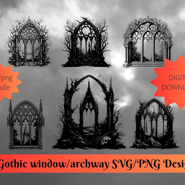 Goth Window svg,Haunted, Eerie, Medieval, goth svg, goth window, goth archway svg, goth architecture, goth furniture, Goth architecture