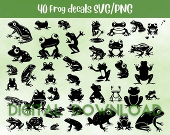 Frog svg | Frog clipart | Frog silhouette | Frog Vector | Frog Monogram svg | Cute Frog svg