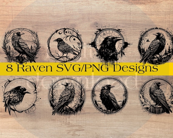 Raven svg, crow svg, crow silhouette, raven png, Bird Svg, Crow Silhouette, Dark Crow Svg, Crow Clipart, Raven Clipart, Halloween Spooky
