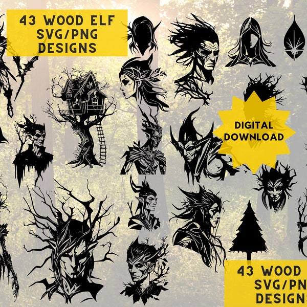 ELF SVG, wood elf, dark elf, dark wood elf, elven warrior, tree elf, tree elves, fantasy svg, fantasy elf, Elven svg, elf decal, mystical