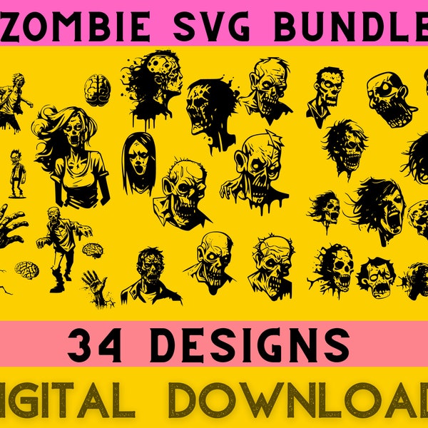 Zombie SVG, zombie Bundle, Zombie clipart,  Zombie silhouette, Halloween Svg, Horror Svg,Spooky, Zombie Hand Svg, scary svg, halloween svg