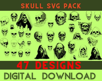 Schedel SVG, schedel byndle SVG, schedel clipart, schedel hoofd SVG, suiker schedel SVG, schedel silhouet, schedel overzicht SVG, schedel kunst, donkere SVG