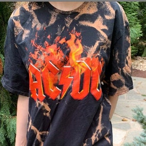 Acdc Acid Washed T - Etsy UK
