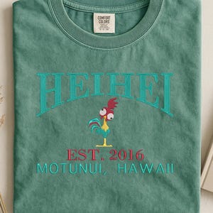 Embroidered Moana's friend Hei Hei sweatshirt: Varsity established 2016 shirt image 2