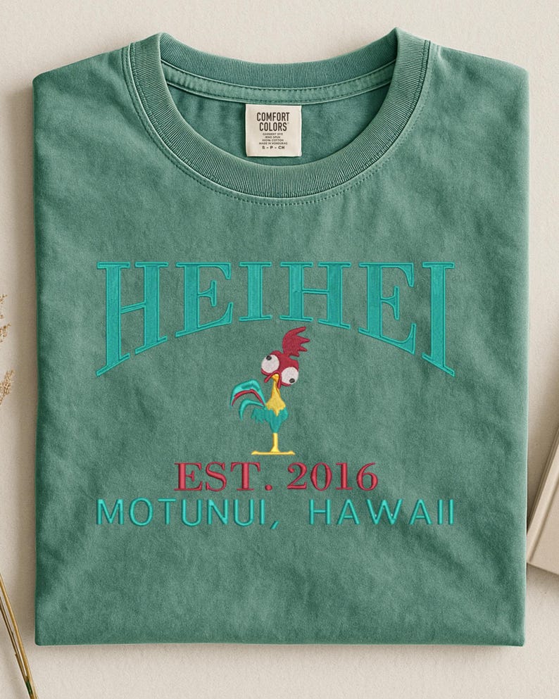 Embroidered Moana's friend Hei Hei sweatshirt: Varsity established 2016 shirt image 2