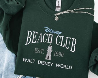 Embroidered WDW Beach Club Sweatshirt: Beach Club Resort Established 1990 shirt