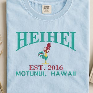 Embroidered Moana's friend Hei Hei sweatshirt: Varsity established 2016 shirt image 3