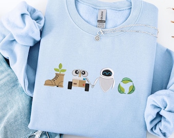 Sudadera bordada de WALL-E y Eva