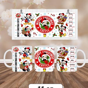 Disney Christmas Coffee Mug, cute mickey mouse christmas mug, 11 ounce coffee mug disney, merry christmas disney mickey