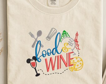Embroidered Epcot Food & Wine Festival Sweatshirt: Drinking Around The World tshirt