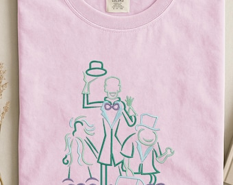Felpa con ricamo Haunted Mansion Ghost: maglietta Hitch Hiking Ghosts