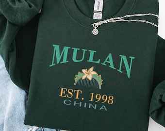 Gesticktes Mulan-Sweatshirt: Prinzessin Mulan China Est 1998 Tshirt