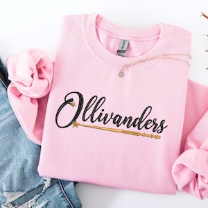 Embroidered Universal HP Sweatshirt, Ollivanders hoodie, Ollivanders Makers of Fine Wands shirt, Nerdy wizard gift, Gifts for HP fans