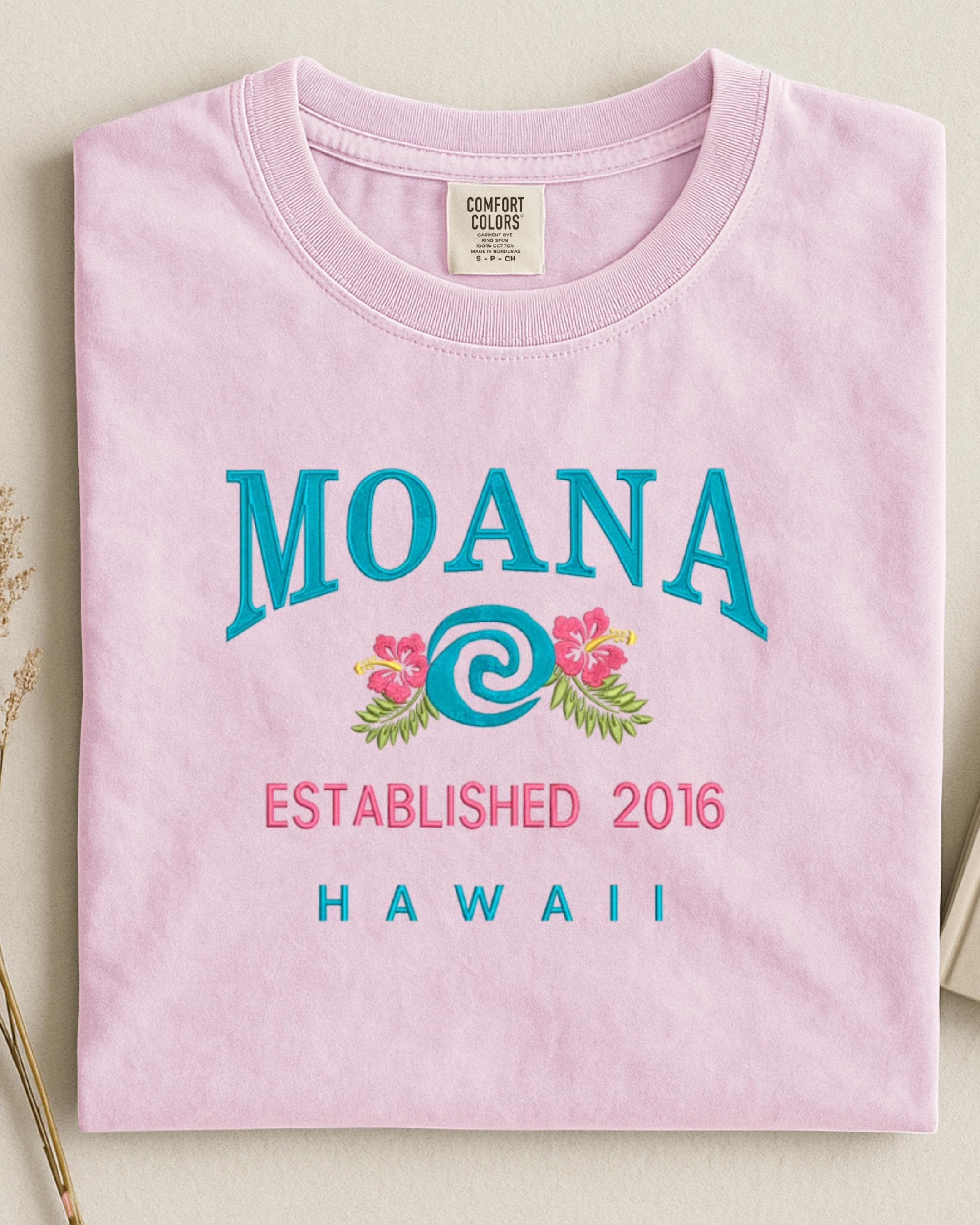 Embroidered Moana Sweatshirt: Hawaii Varsity Style